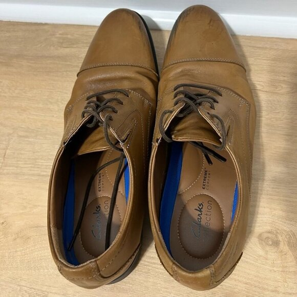 Clark’s Brown Leather Oxford Shoes Cap Toe Dress Shoes Men’s Size 15 - Picture 5 of 8